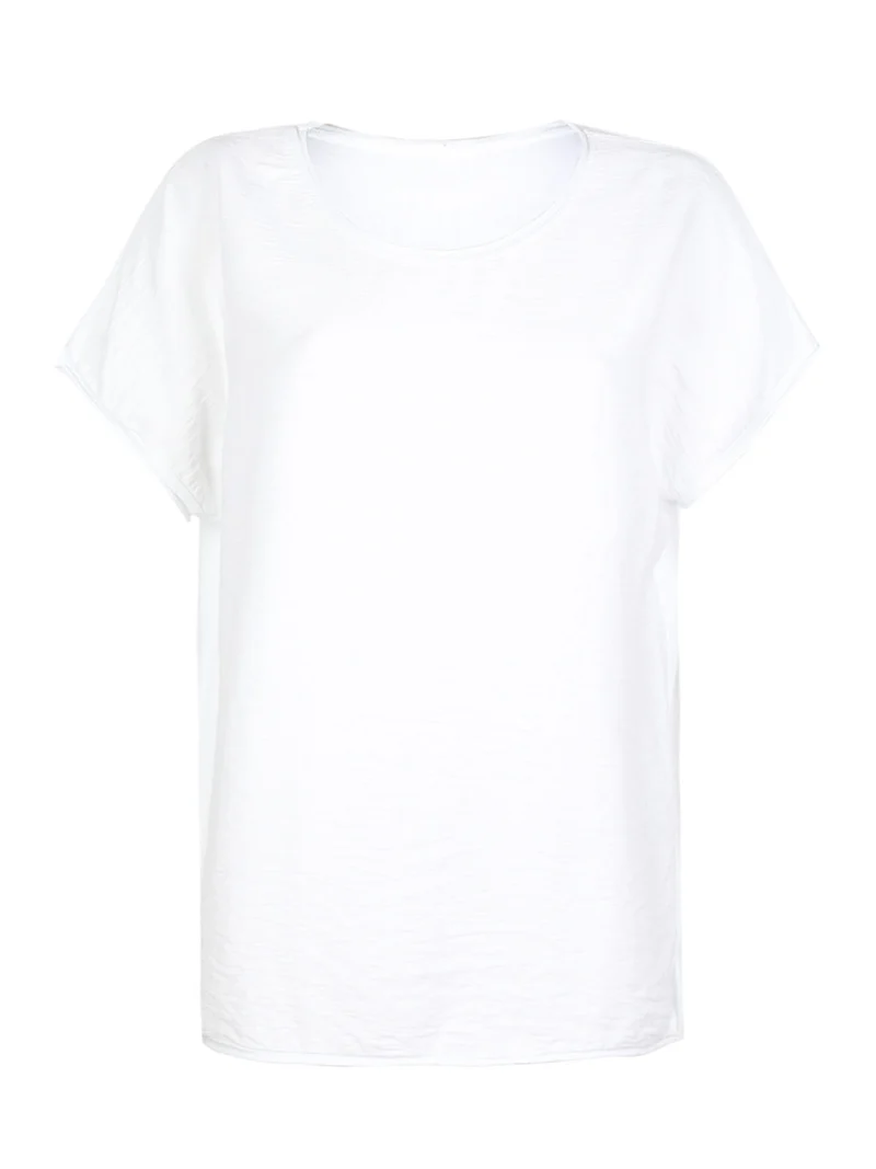 Blusa donna manica corta - bianco