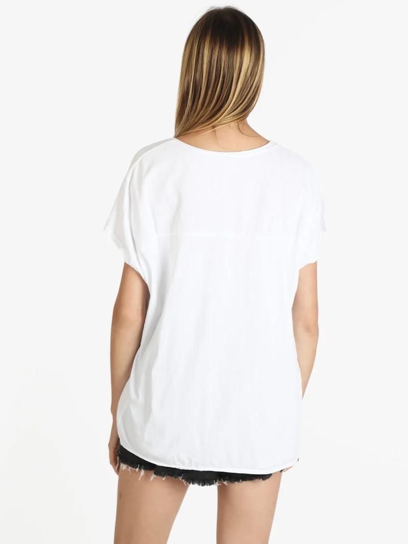 Blusa donna manica corta - bianco
