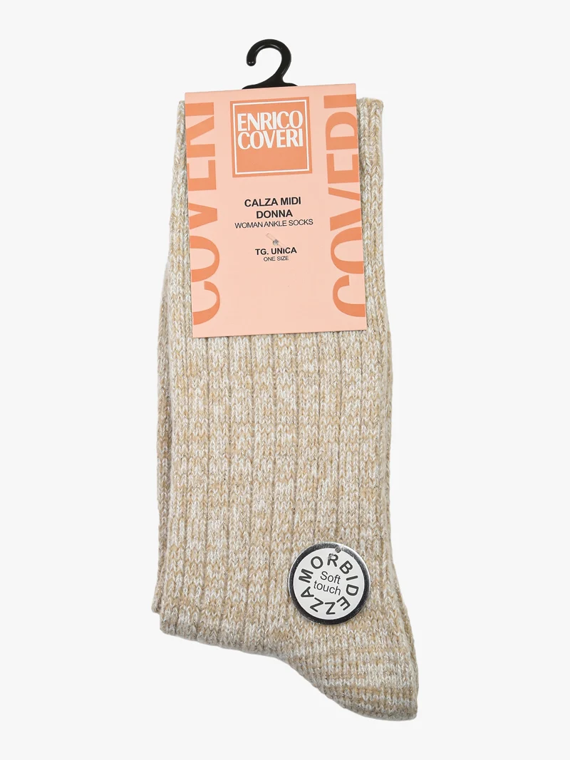 Calze morbide da donna con lurex - beige
