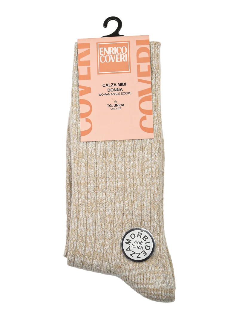 Calze morbide da donna con lurex - beige
