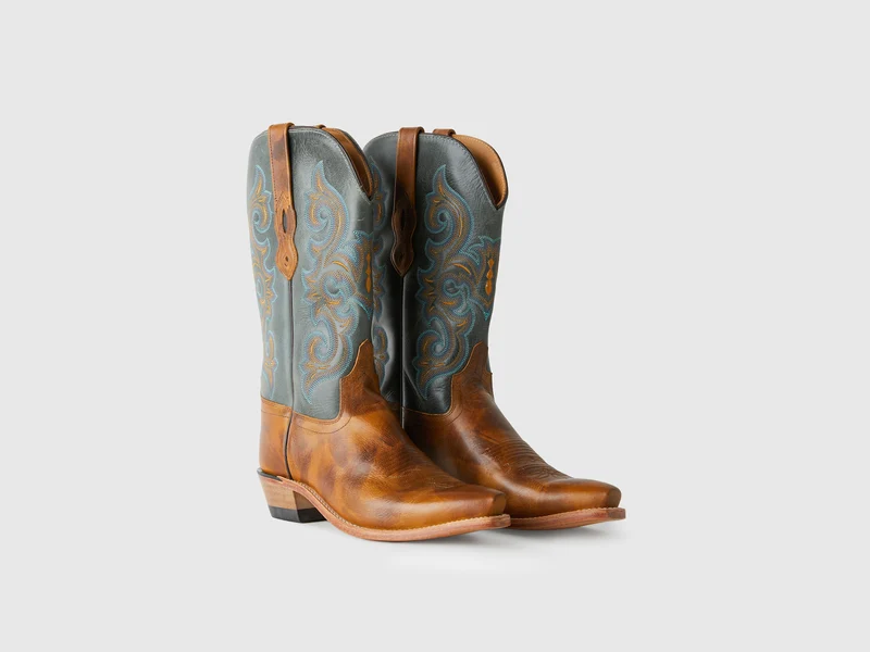 Zweifarbige hohe Texan-Stiefel