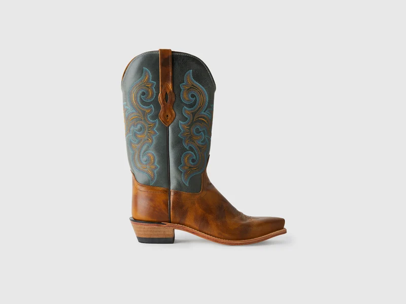 Zweifarbige hohe Texan-Stiefel