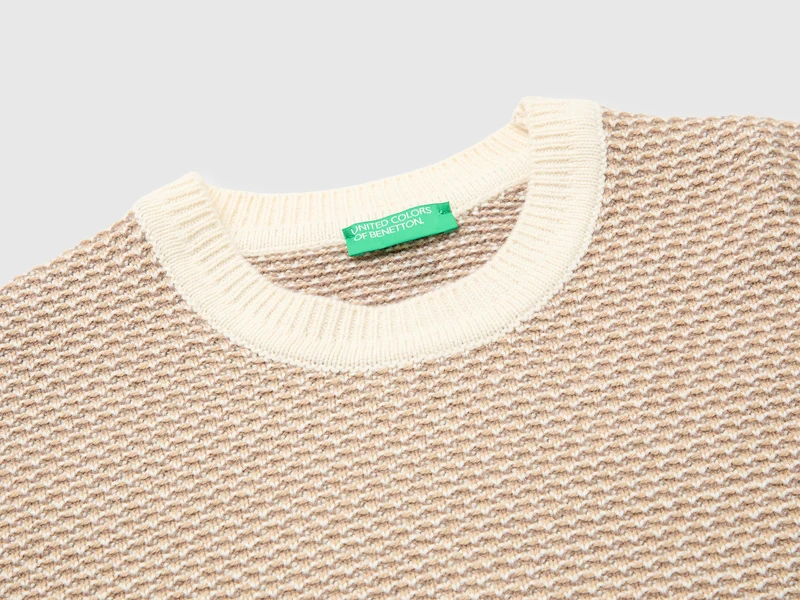 Jacquard-Pullover aus Woll-Baumwoll-Mischgewebe