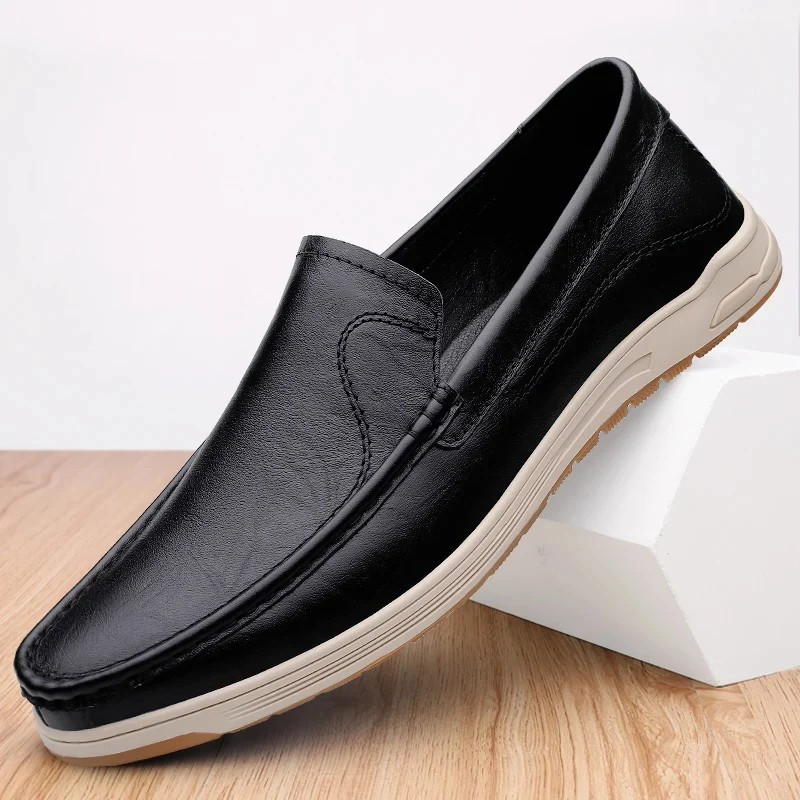 Elegant Leather Slip-On Wedding Shoes
