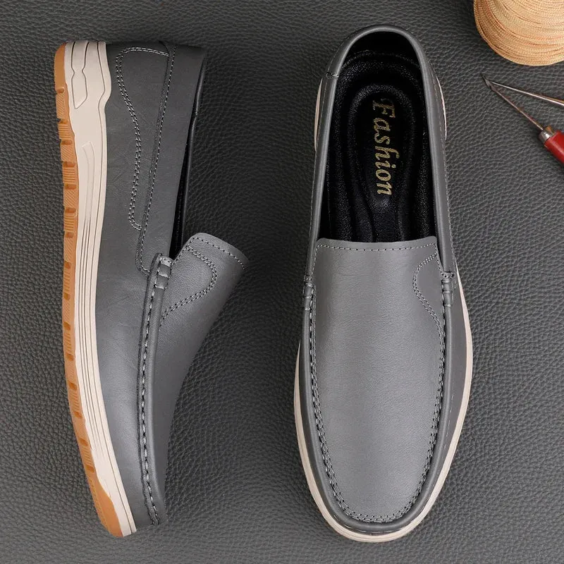 Elegant Leather Slip-On Wedding Shoes