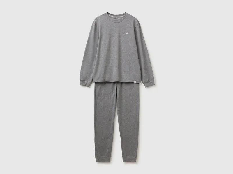 Langstretch-Baumwollpyjama mit Logo