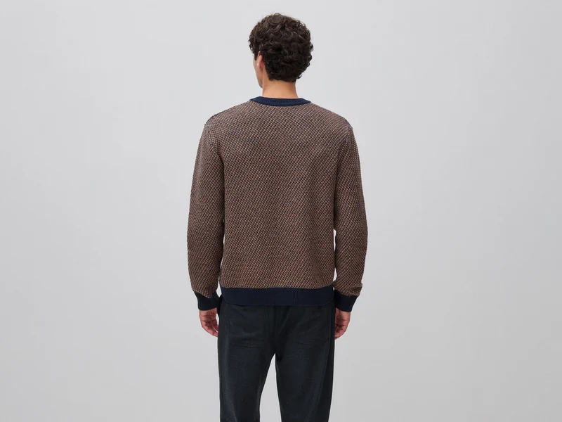 Jacquard-Pullover aus Woll-Baumwoll-Mischgewebe