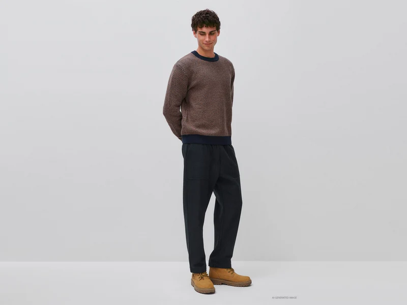 Jacquard-Pullover aus Woll-Baumwoll-Mischgewebe
