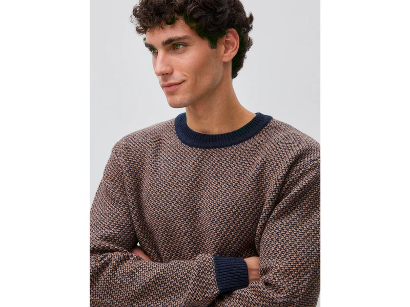 Jacquard-Pullover aus Woll-Baumwoll-Mischgewebe