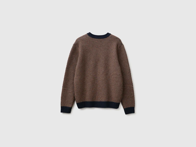 Jacquard-Pullover aus Woll-Baumwoll-Mischgewebe