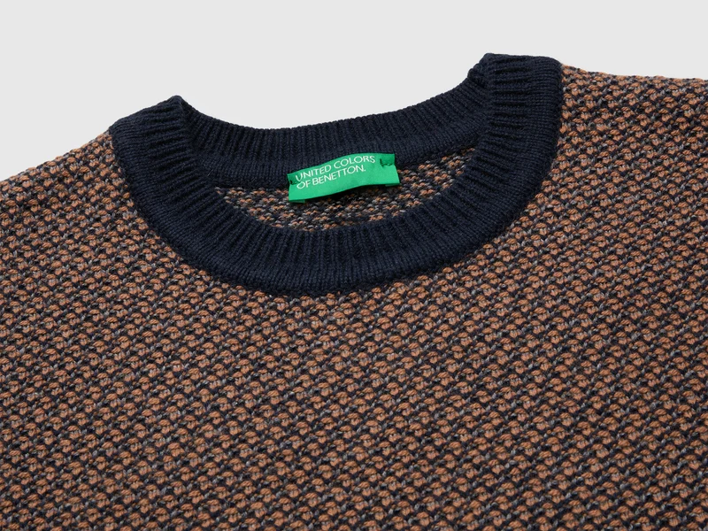 Jacquard-Pullover aus Woll-Baumwoll-Mischgewebe