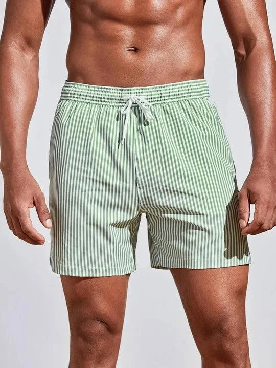 Elegant Striped Swim Shorts