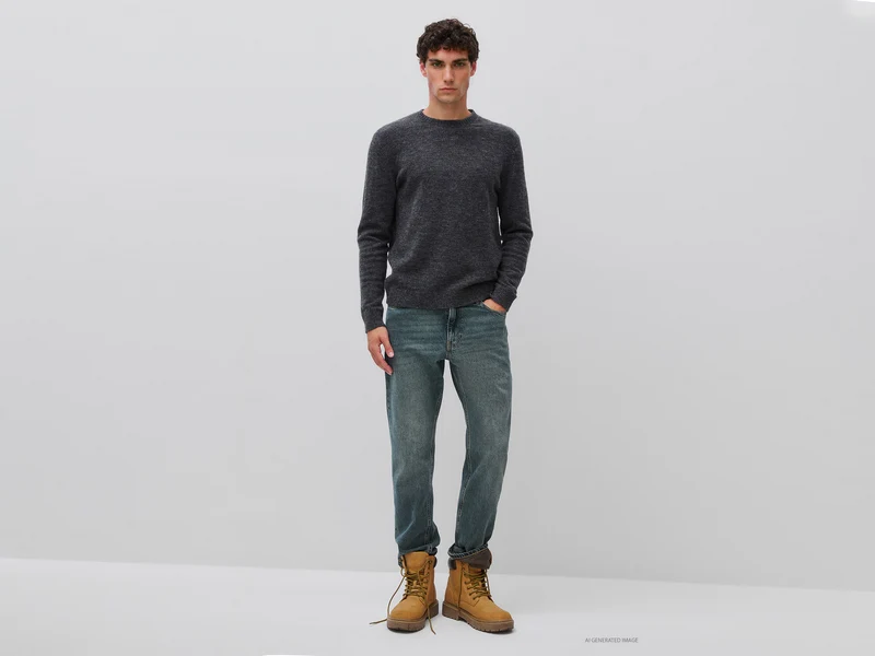 Jeans in regulärer Passform, 100 % Baumwolle