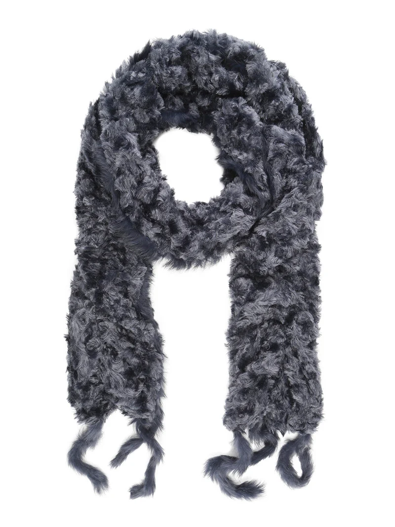 Sciarpa donna in ecopelliccia - blu