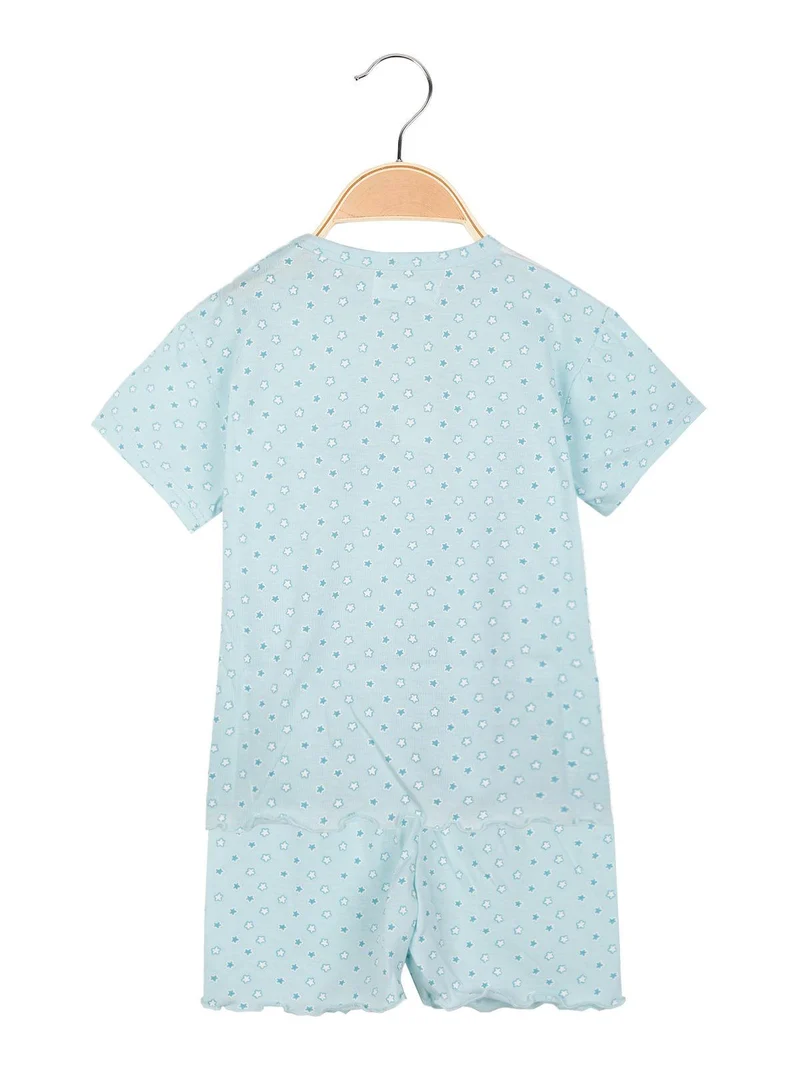 Pigiama corto 2 pezzi bimba - azzurro