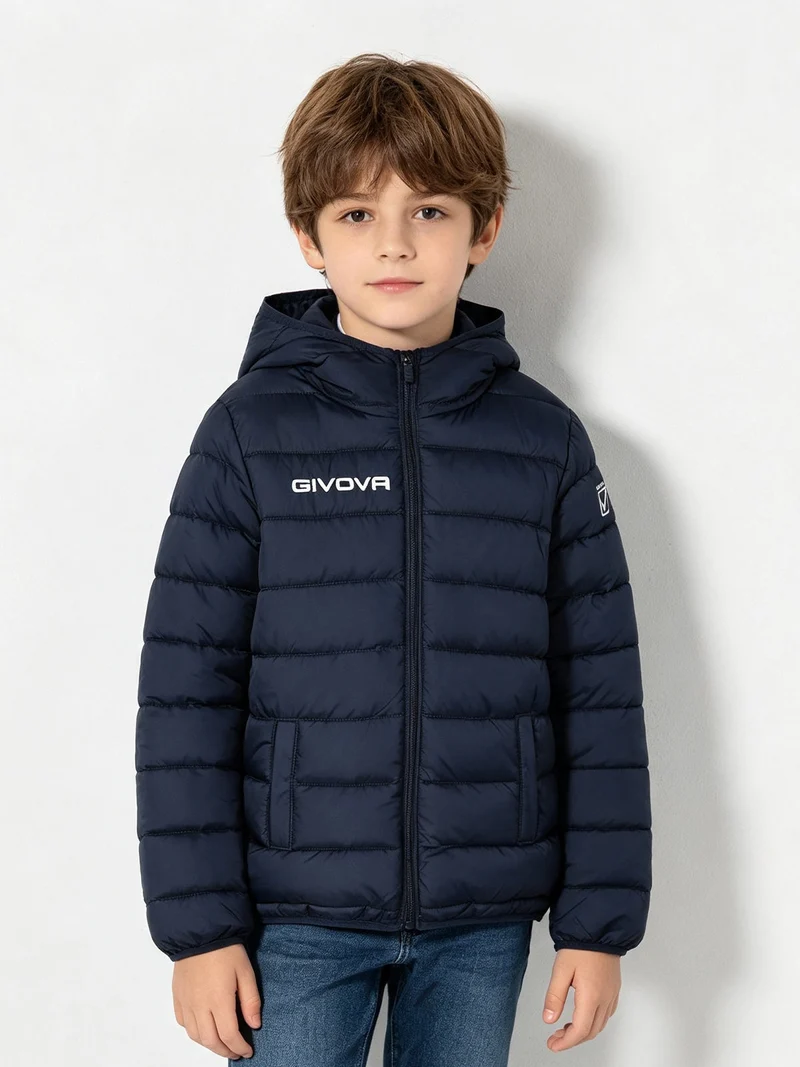 Giubbotto da bambino con cappuccio e zip - blu