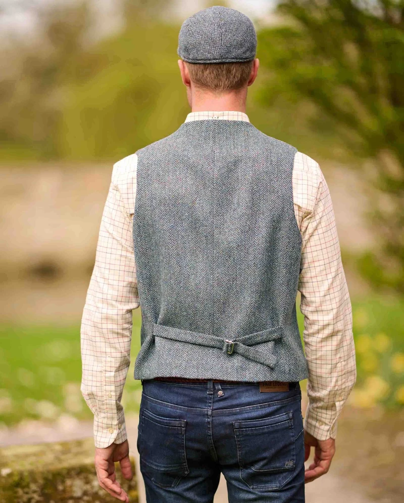 Harris Tweed Weste "Wales" in Tweed of Water
