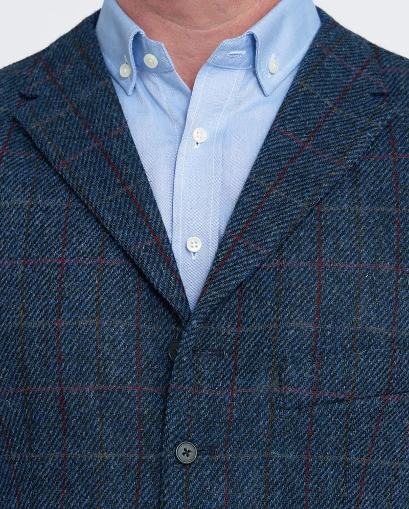 Harris Tweed Weste "Wales" in scottish blue