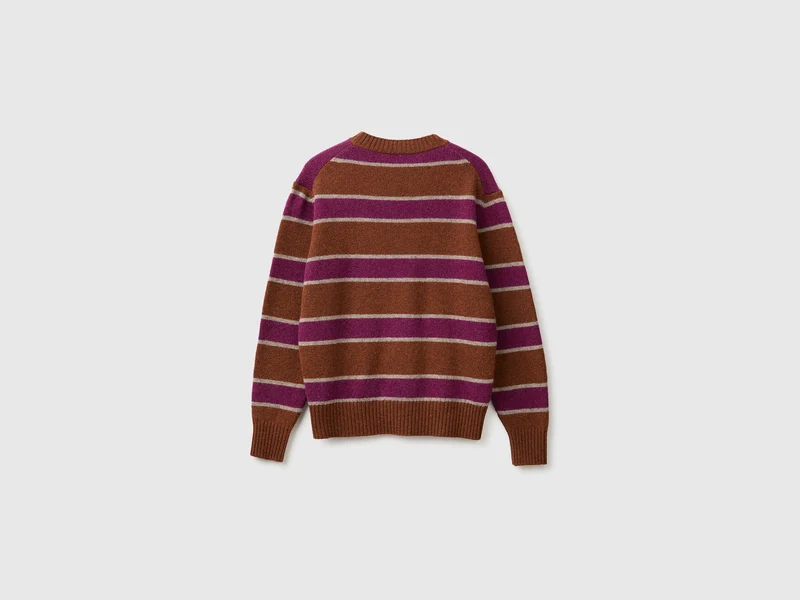 Gestreifter Pullover aus 100 % Shetlandwolle