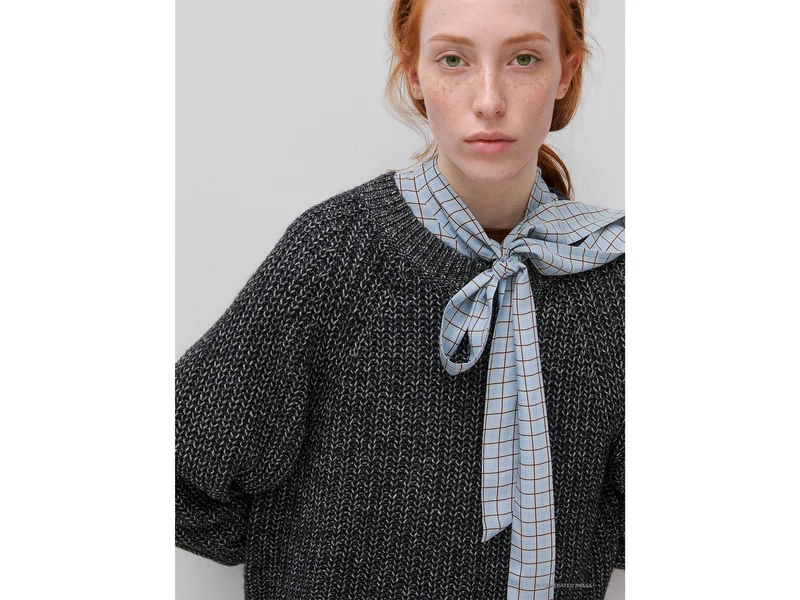 Mélange-Pullover aus Baumwoll-Woll-Mischung
