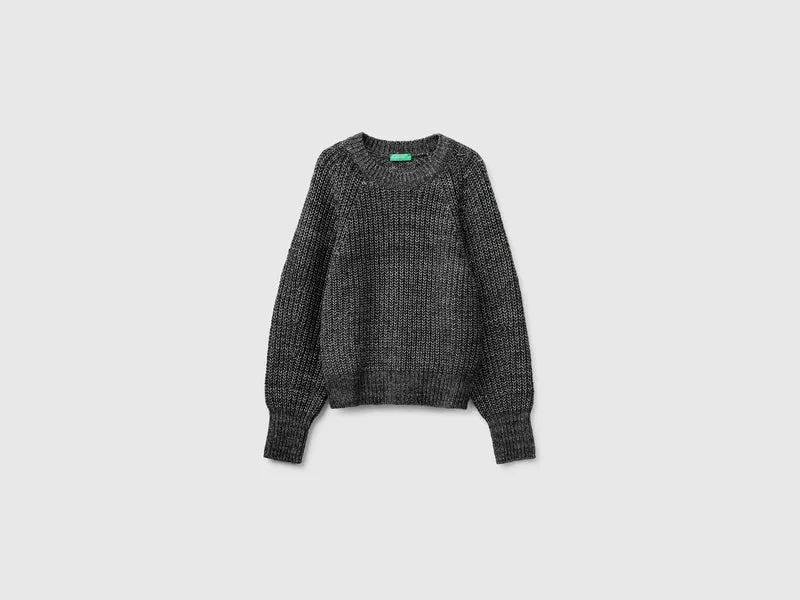 Mélange-Pullover aus Baumwoll-Woll-Mischung