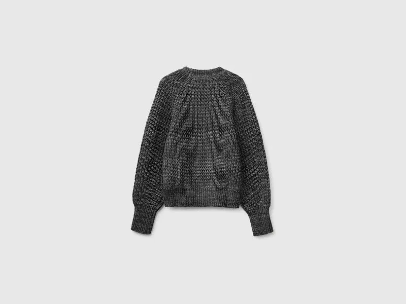 Mélange-Pullover aus Baumwoll-Woll-Mischung