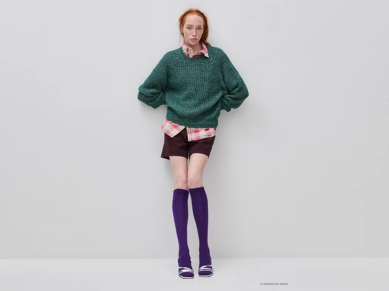 Mélange-Pullover aus Baumwoll-Woll-Mischung