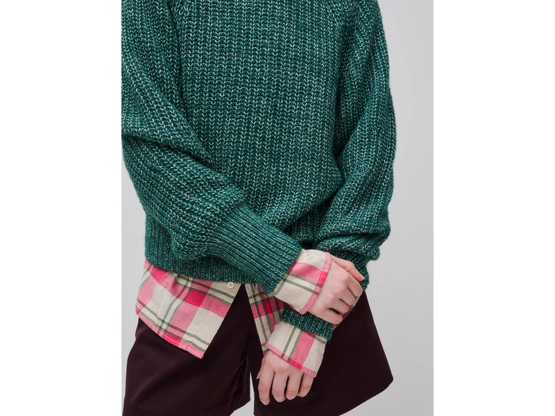 Mélange-Pullover aus Baumwoll-Woll-Mischung