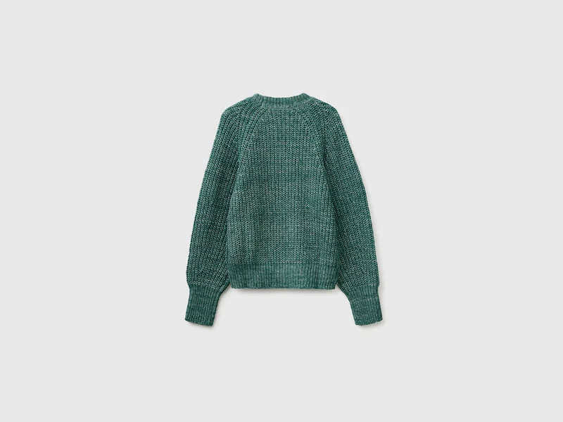 Mélange-Pullover aus Baumwoll-Woll-Mischung