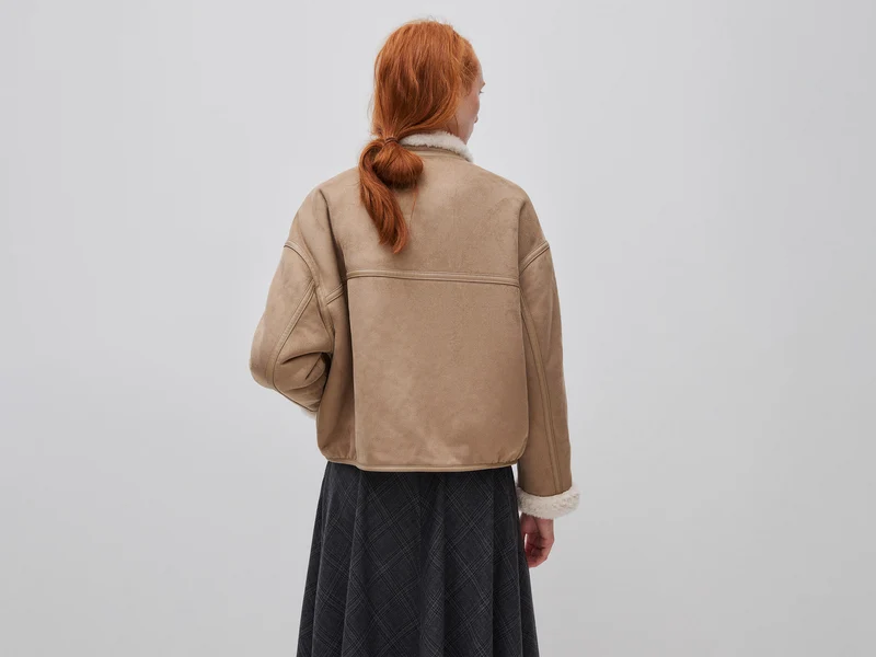 Jacke in Schaffelloptik