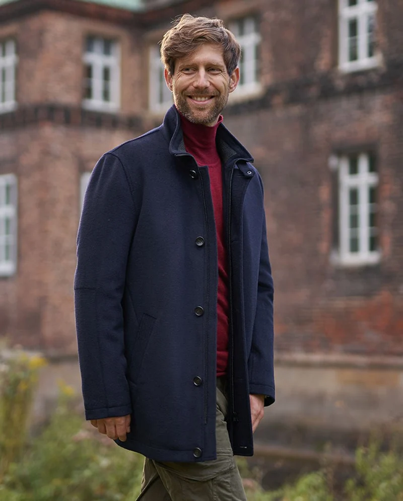 Stilvolle Herrenjacke "Brooklyn" in navy aus Woll-Kaschmirqualität