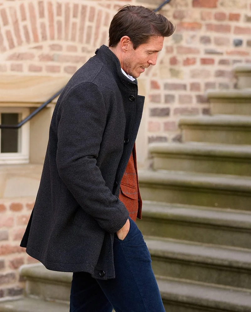 Stilvolle Herrenjacke "Brooklyn" in anthrazit aus Woll-Kaschmirqualität