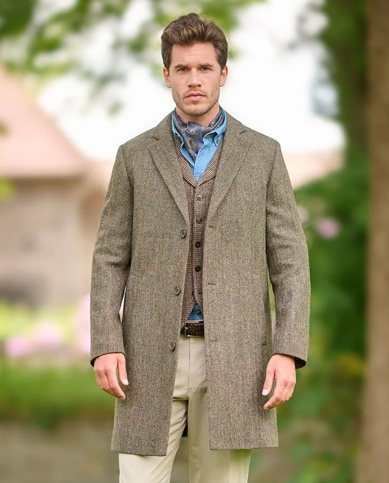 Harris Tweed Blazermantel "Barney" für Herren in evergreen