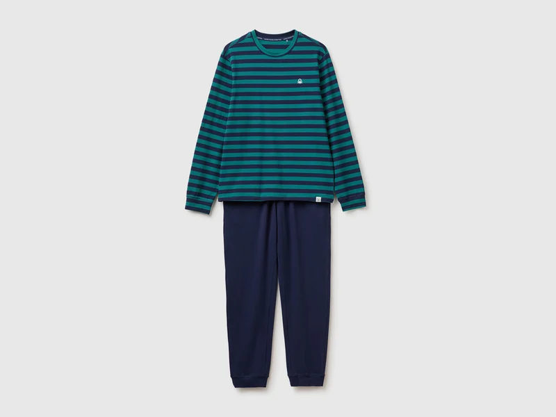 Langstretch-Baumwollpyjama mit Logo