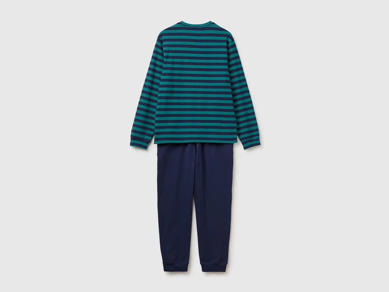 Langstretch-Baumwollpyjama mit Logo