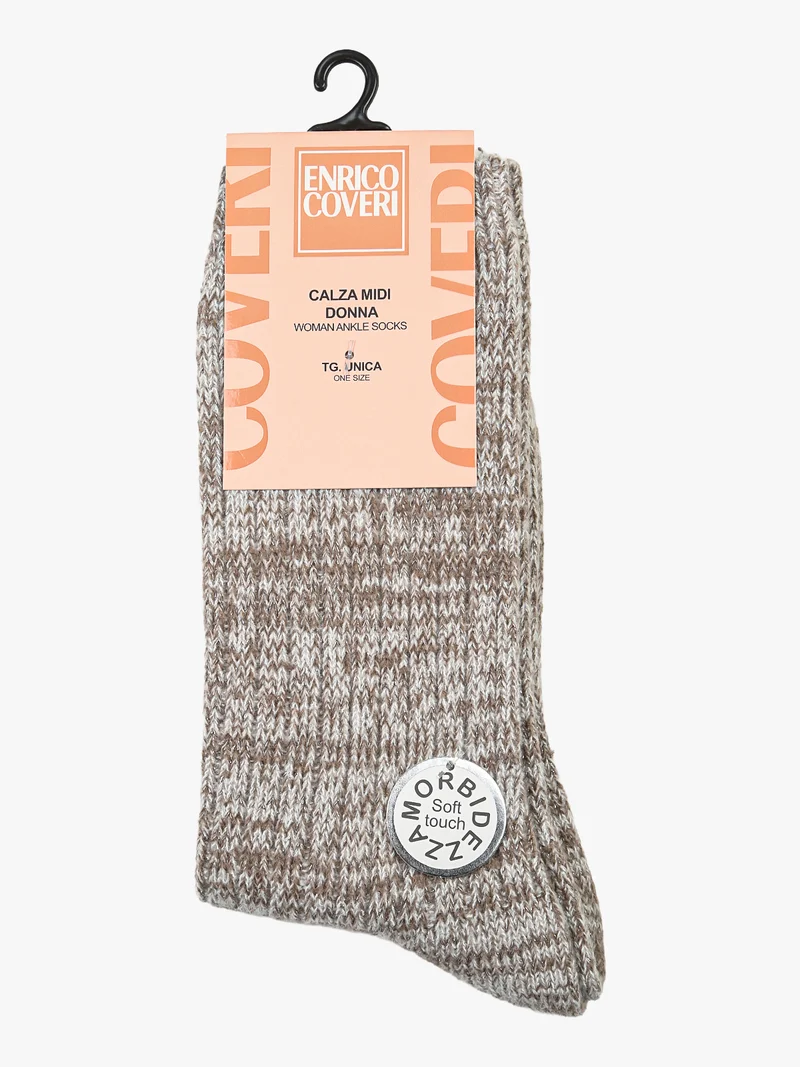 Calze morbide da donna con lurex - fango