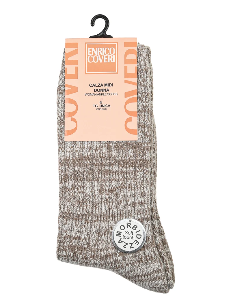 Calze morbide da donna con lurex - fango