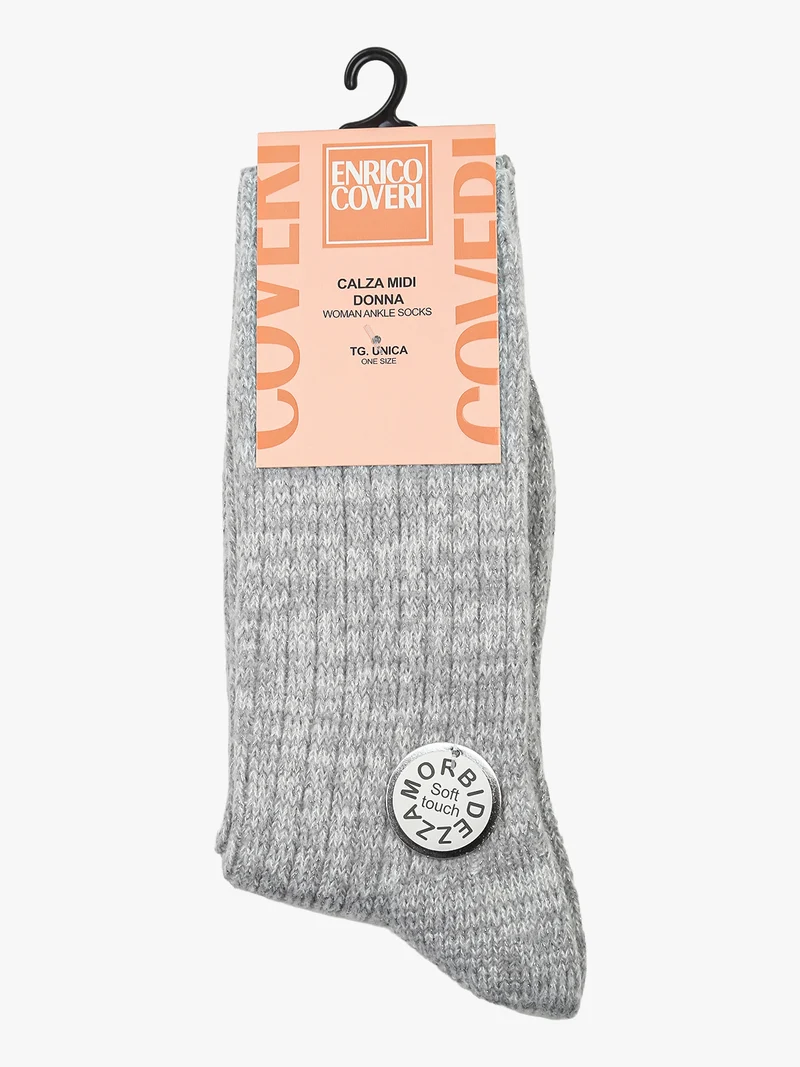 Calze morbide da donna con lurex - grigio