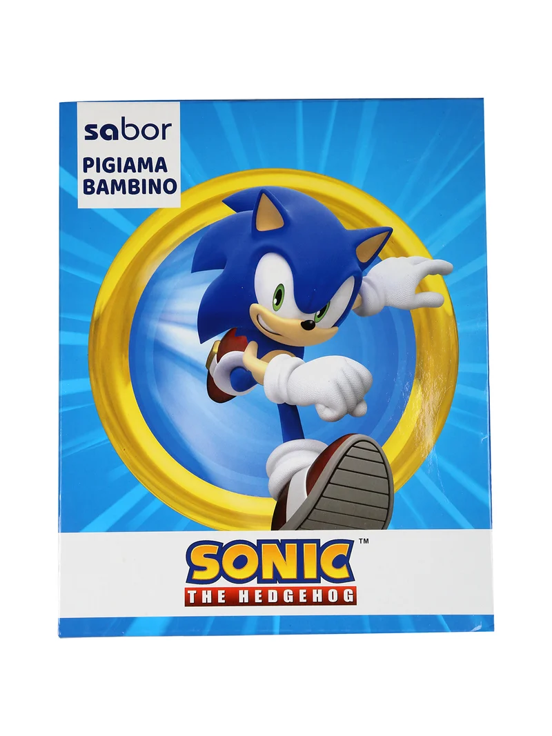 Pigiama lungo da bambino in cotone interlock - blu scuro
