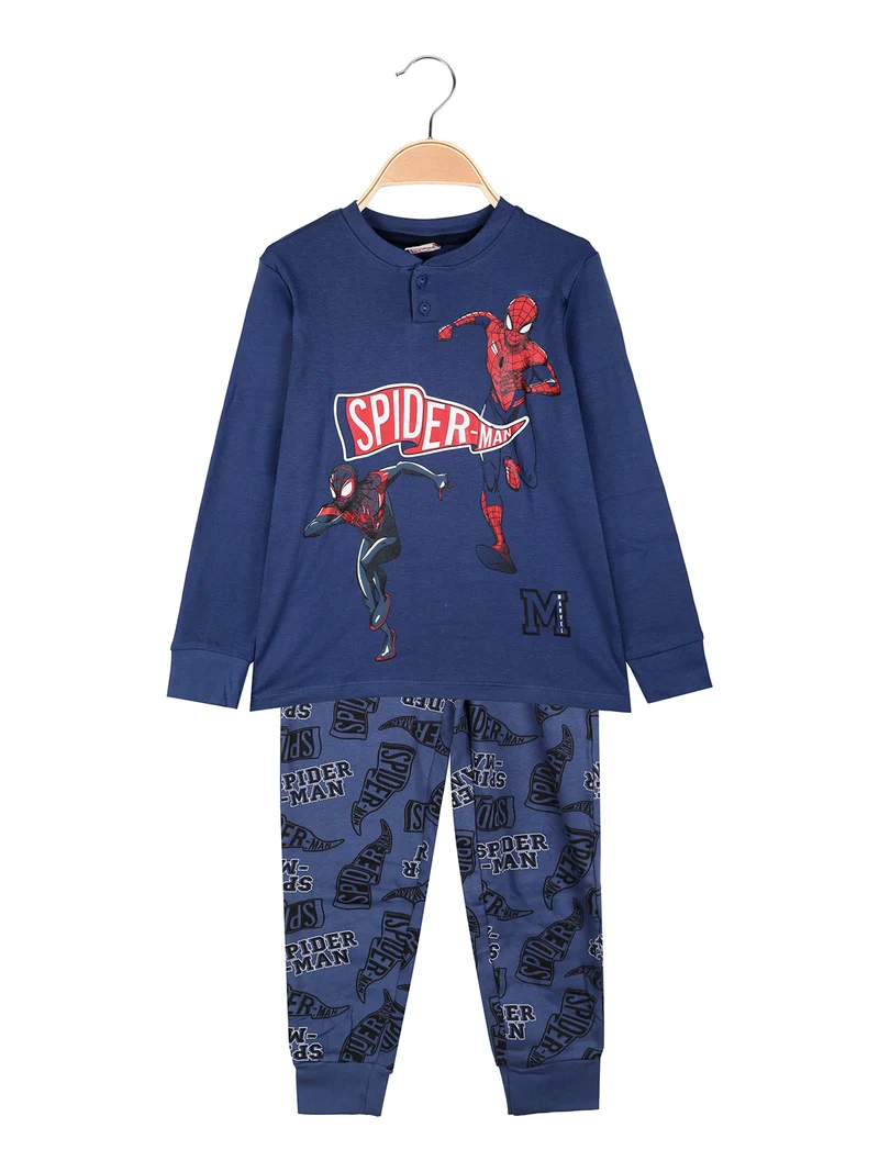 Pigiama lungo da bambino in cotone interlock e pantaloni con stampe - avion