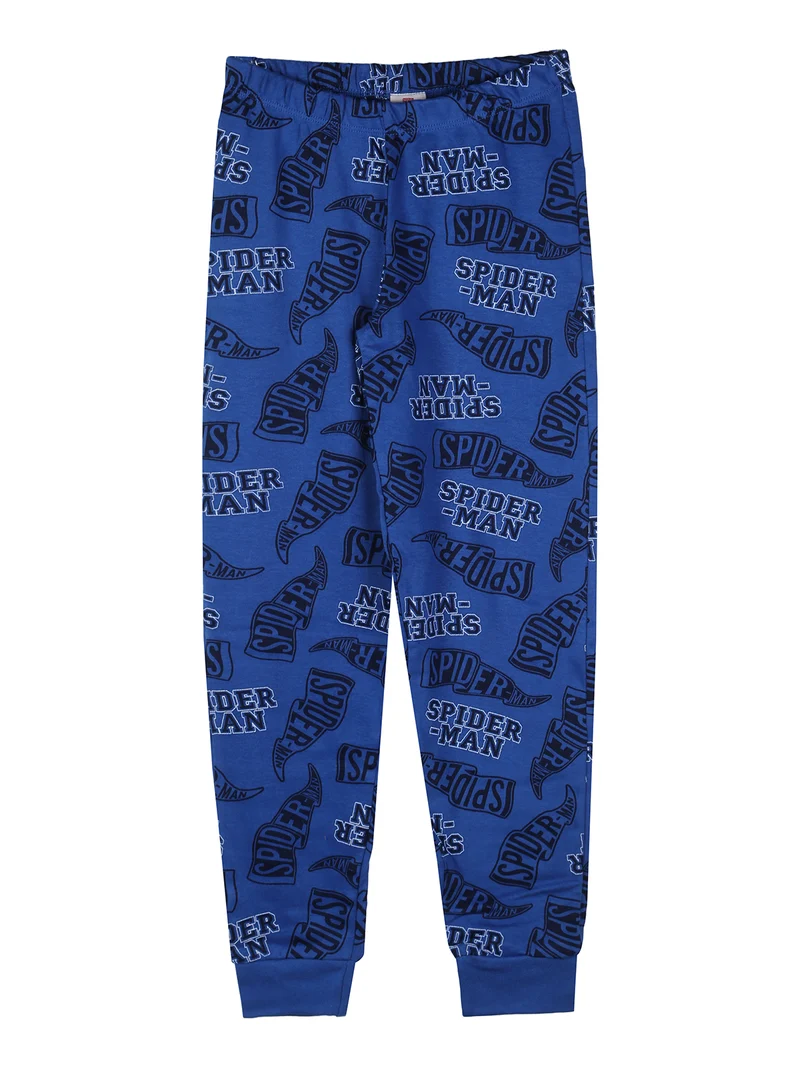 Pigiama lungo da bambino in cotone interlock e pantaloni con stampe - panna