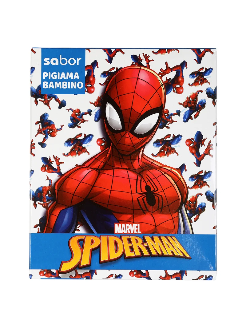 Pigiama lungo da bambino in cotone interlock con stampe - rosso