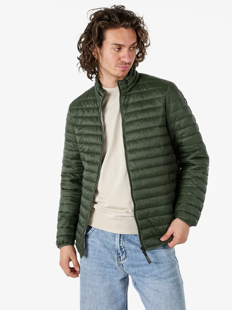 Piumino leggero da uomo con zip - militare