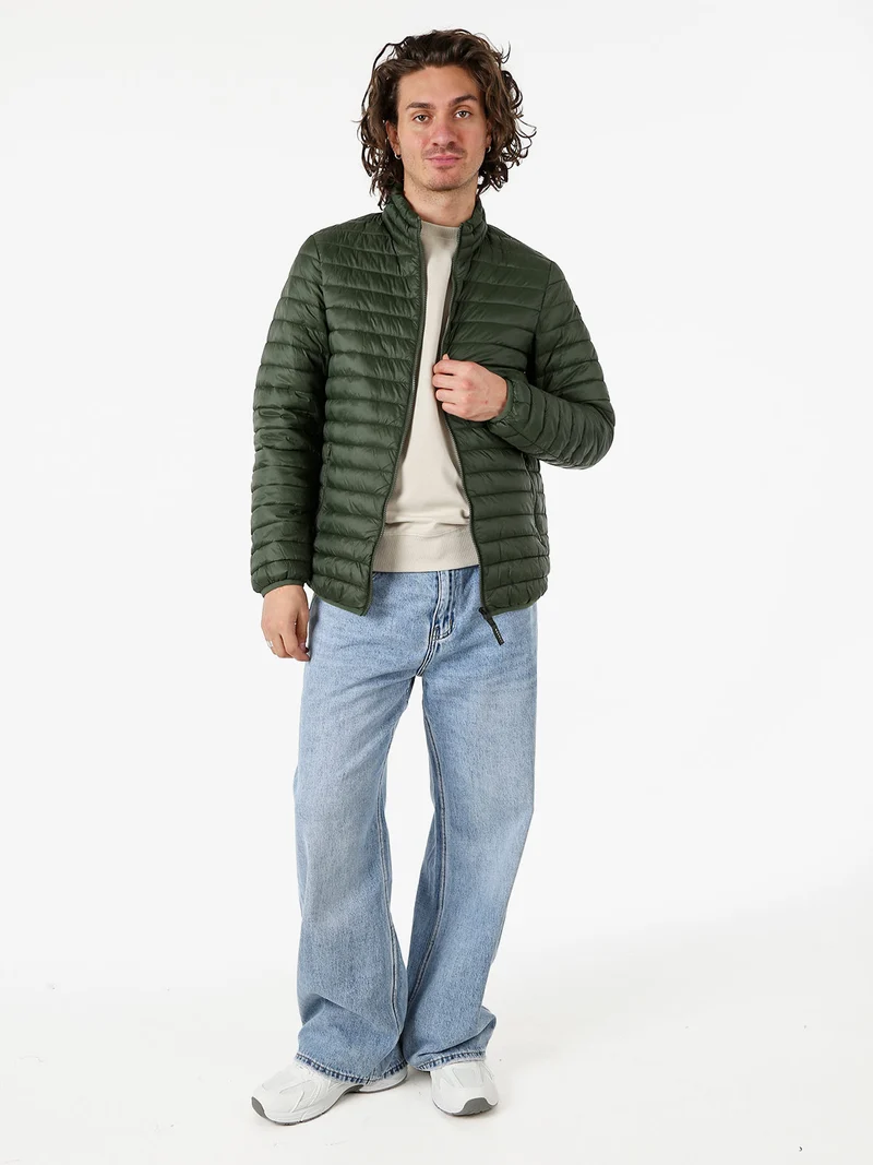 Piumino leggero da uomo con zip - militare