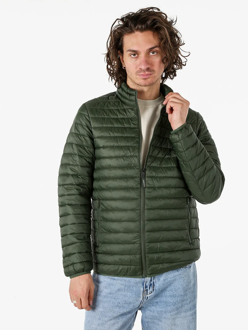 Piumino leggero da uomo con zip - militare