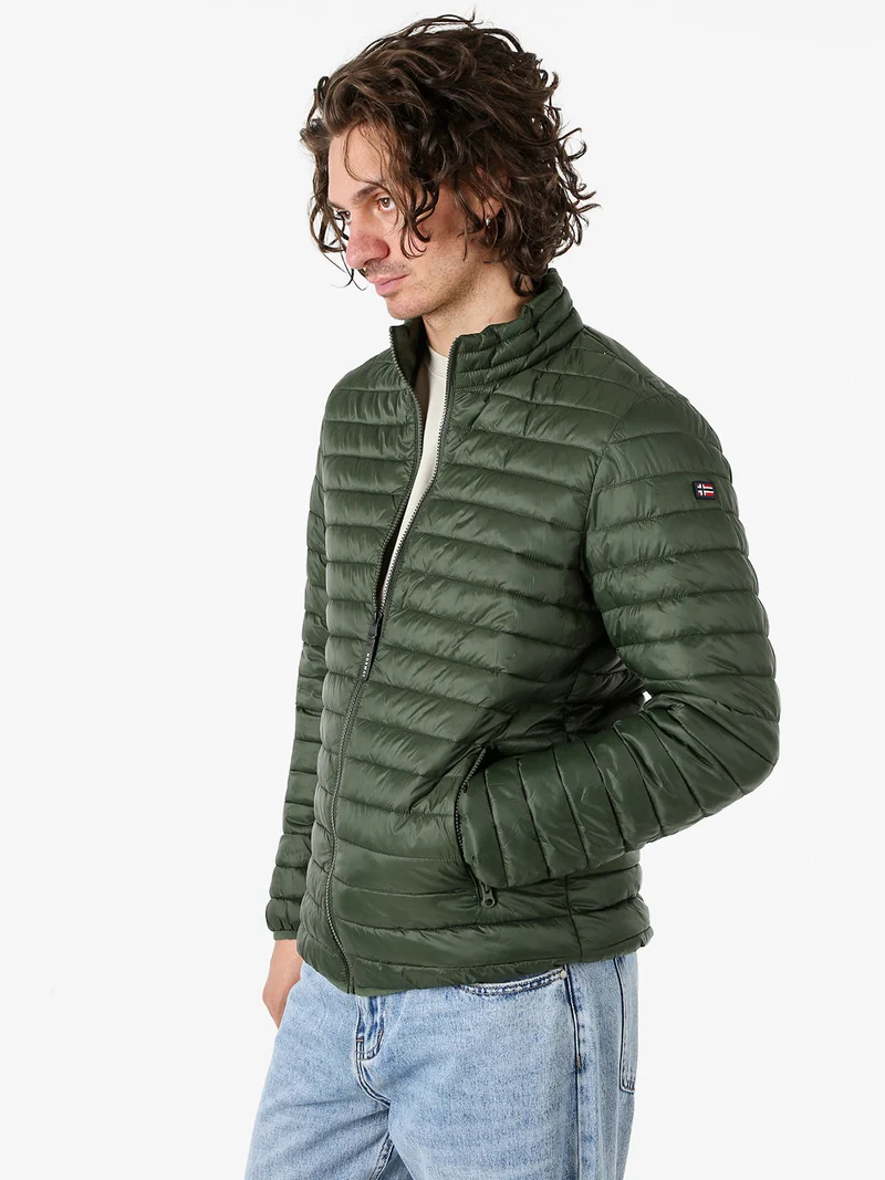 Piumino leggero da uomo con zip - militare