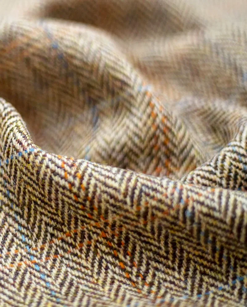 Harris Tweed Weste "Wales" in sand Herringbone