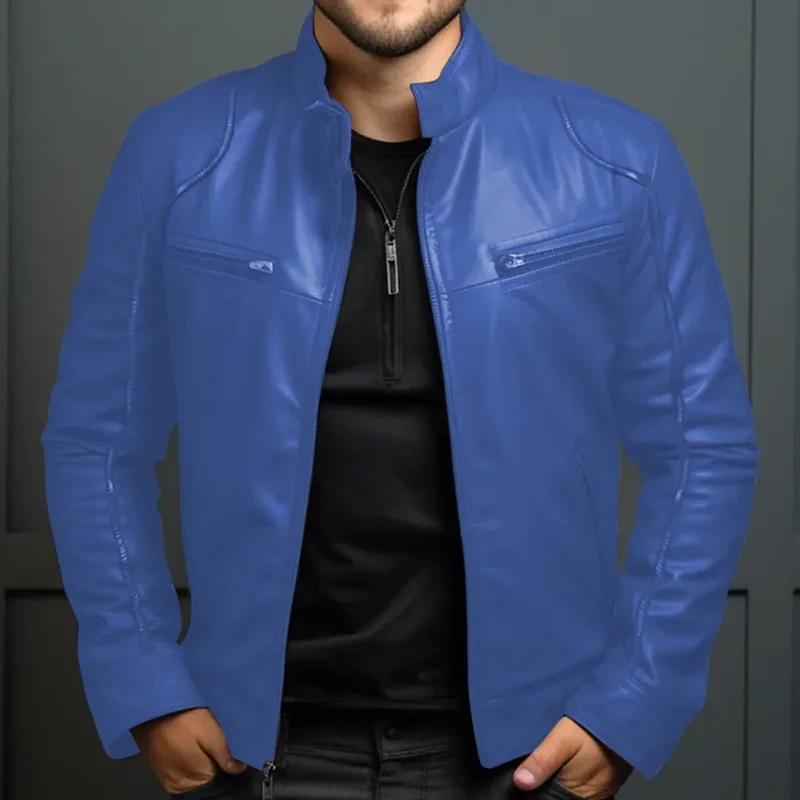 Elegant Men's Leather Biker Jacket