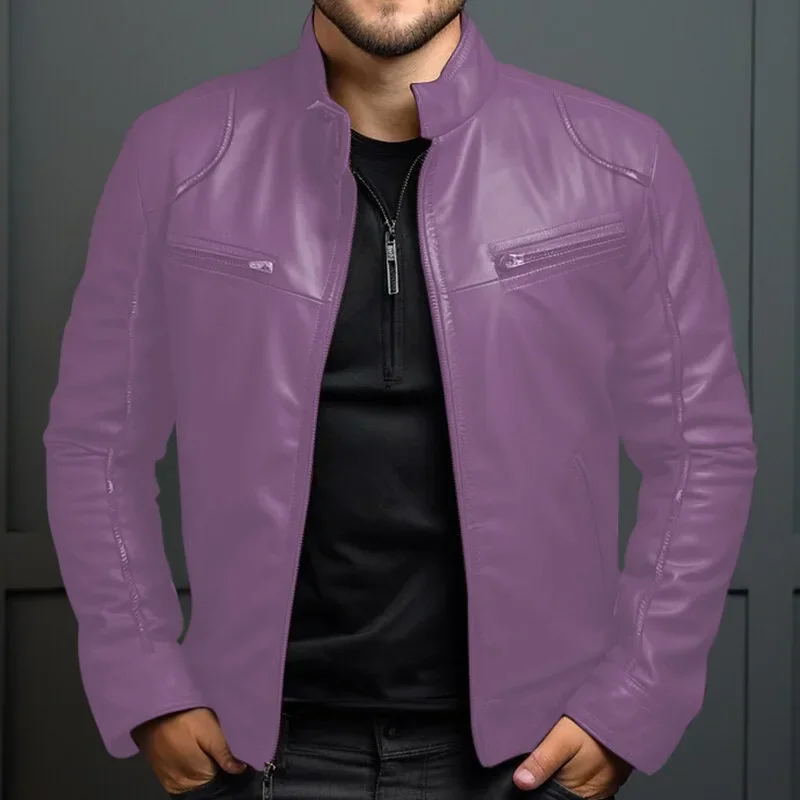 Elegant Men's Leather Biker Jacket