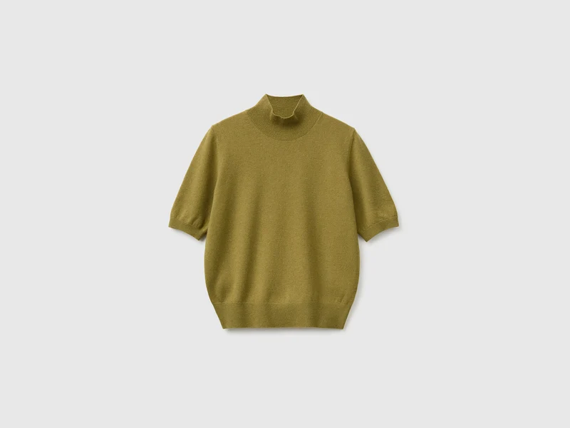 Kurzärmeliger Rollkragenpullover